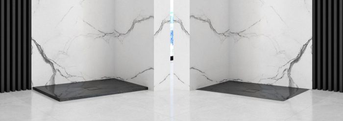 Душевой поддон Rea Stone 80x100х3 черный