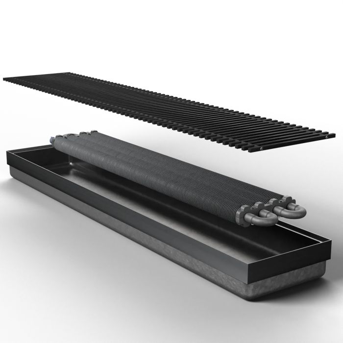 Конвектор внутрипольный Teplowatt 250х20 Comfort черный дренаж