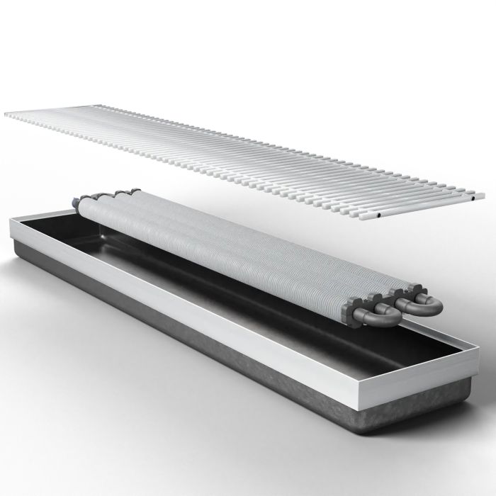 Конвектор внутрипольный Teplowatt 80х20 Comfort серый
