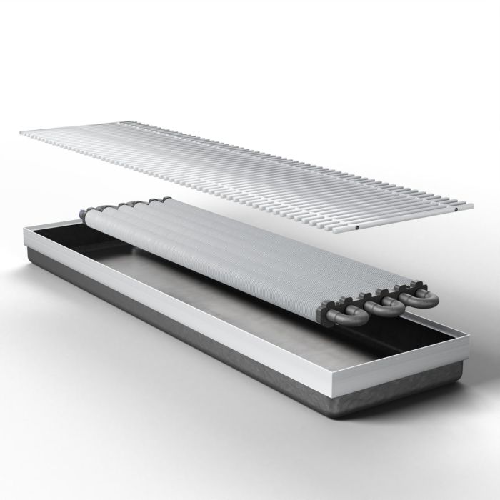 Конвектор внутрипольный Teplowatt 80х26.5 Comfort серый