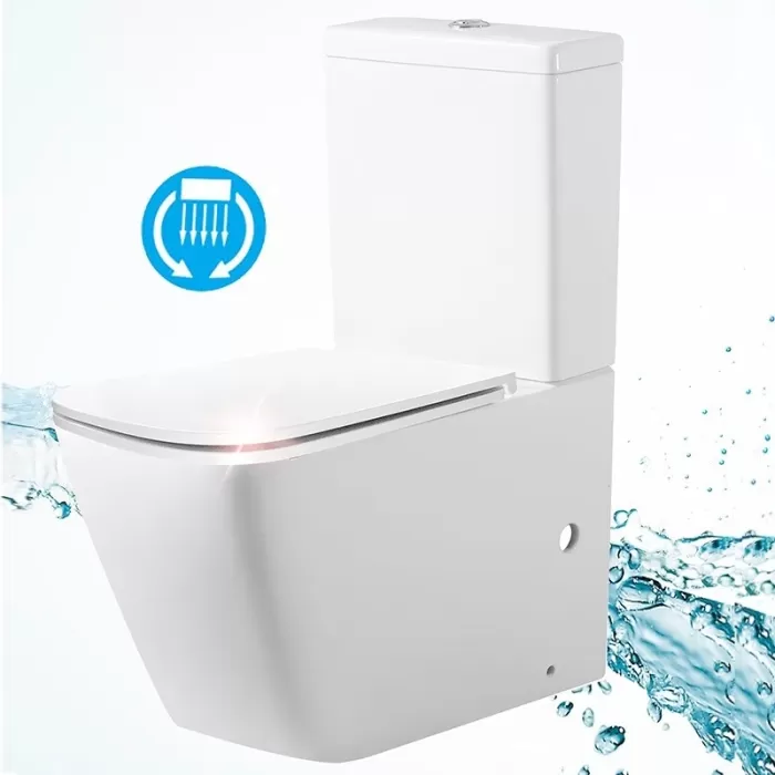 Унітаз-компакт Dusel Cubis DTPT10201030R з бачком і сидінням Soft Close дюропласт