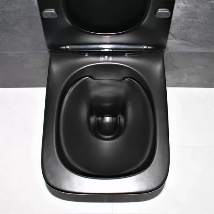 Унитаз подвесной Dusel Cubis Black Matt DWHT10201030RВ с сиденьем Slim Soft-Close