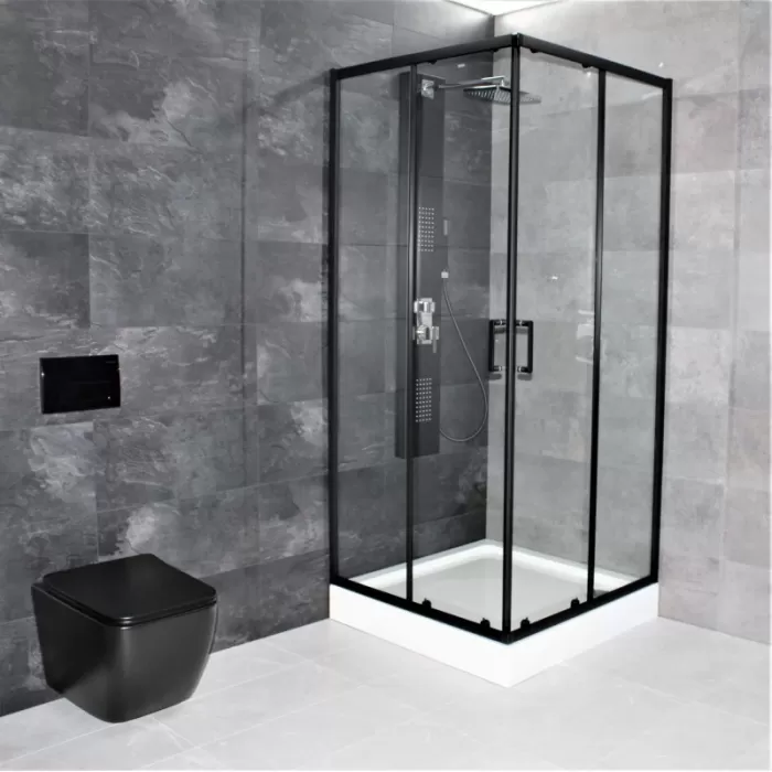 Унитаз подвесной Dusel Cubis Black Matt DWHT10201030RВ с сиденьем Slim Soft-Close