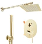 Душевая система скрытого монтажа Rea Oval золото