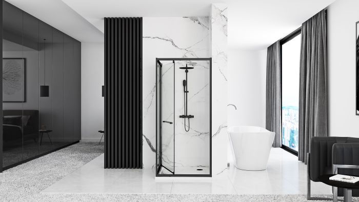 Душевая кабина Rea Space In 90x90 R/L черный