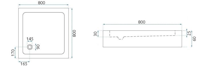 Душевая кабина Rea Punto 80x80 R/L черный + Душевой поддон Savoy черный