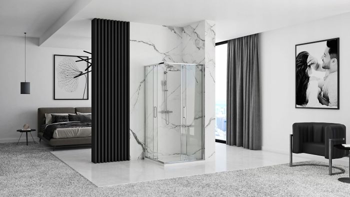 Душевая кабина Rea Punto 80x100 R/L хром + Душевой поддон Savoy