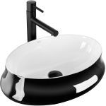 Раковина накладная Rea Angela 465х315х145 белый, черный