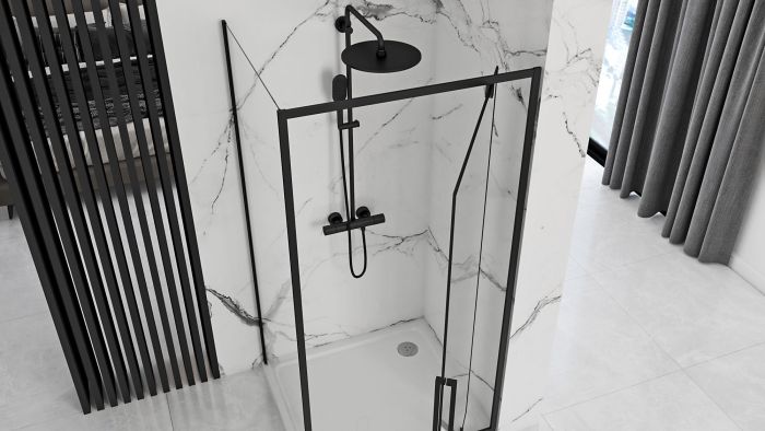 Душевая кабина Rea Rapid Swing 80x80 R/L черный