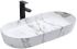 Раковина накладная Rea Cleo Lava 810х410х135 белый, мрамор