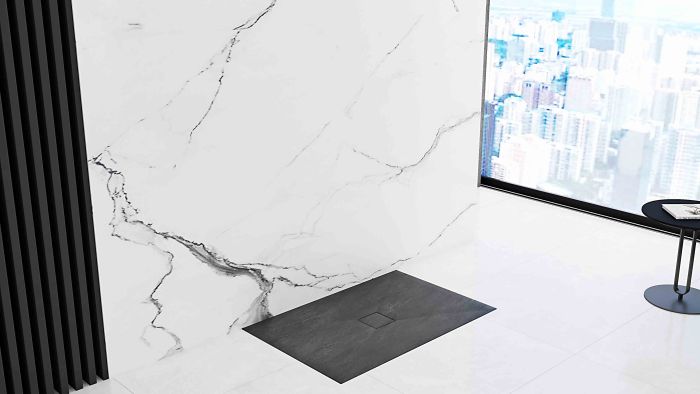 Душевой поддон Rea Stone 80x120,3,5 черный