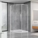 Душевая кабина Dusel DL197H Chrome, 100х100х190, пятиугольная, стекло прозрачное