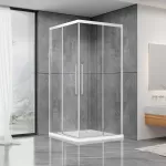 Душевая кабина Dusel DL194 Chrome 100х100х190, дверь раздвижная, прозрачное стекло