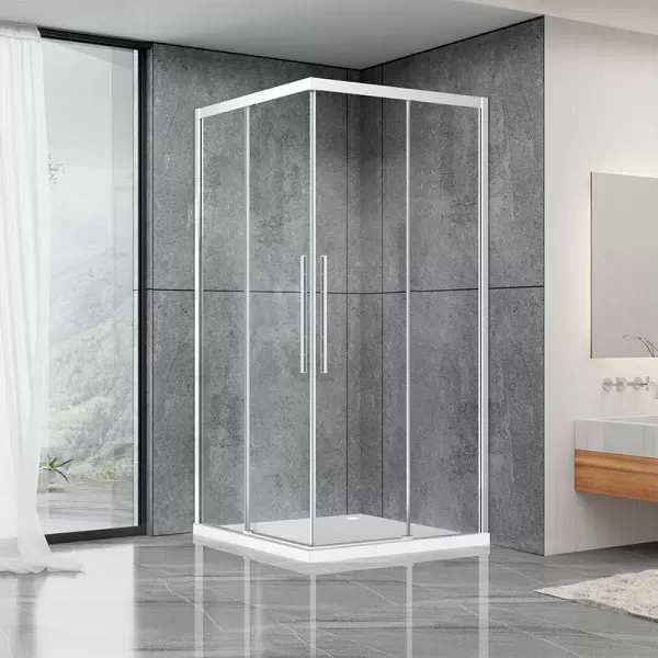 Душевая кабина Dusel DL194 Chrome 90х90х190, двери раздвижные, прозрачное стекло