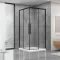 Душова кабіна Dusel DL194B Black Matt, 90х90х190, двері розсувні, прозоре скло