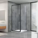 Душевая кабина Dusel DL198B+DL196B Black Matt, 100х100х190, стекло прозрачное