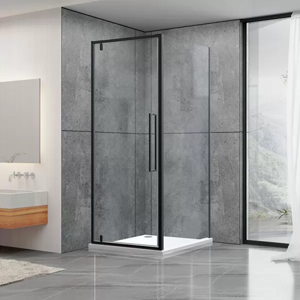 Душевая кабина Dusel DL198B+DL196B Black Matt, 90х90х190, стекло прозрачное, двери распашные