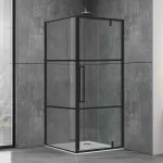 Душевая кабина Dusel DL198BP+DL196BP Black Matt Paint, 90х90х190, стекло прозрачное, двери распашные