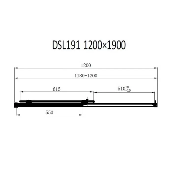 Душевые двери Dusel DSL191B Black Matt раздвижные, стекло прозрачное, 120х190