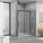 Душові двері Dusel DSL191B Black Matt розсувні, скло прозоре, 140х190