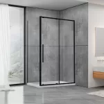 Душевая кабина Dusel DSL191B+195B Black Matt 120х80х190, дверь раздвижная, стекло прозрачное