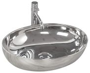 Раковина накладна Rea Carola 510х400х135 срібло