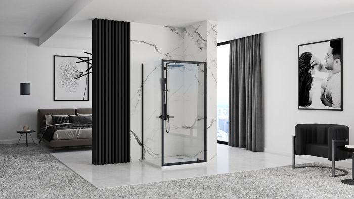 Душевая кабина Rea Rapid Swing 80x80 R/L черный
