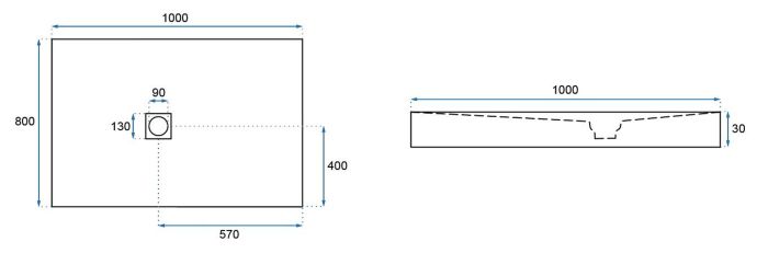 Душевой поддон Rea Stone 80x100х3 черный