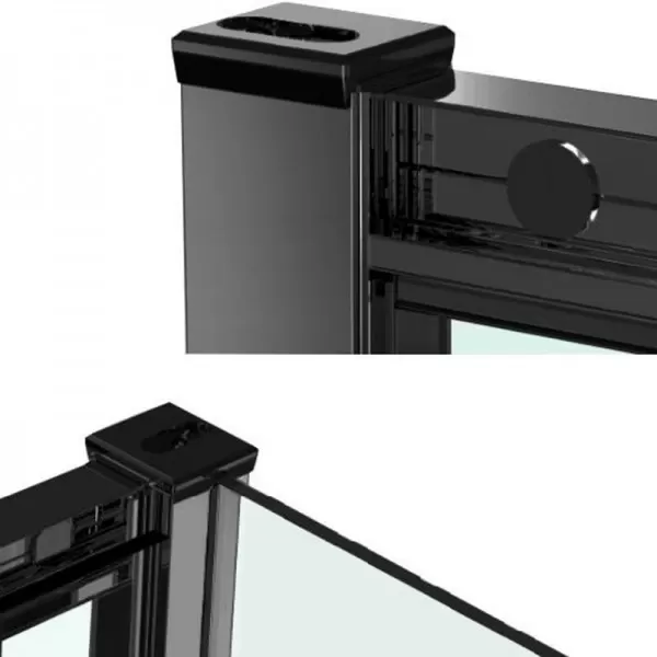 Душевая кабина Dusel EF-184B Black Matt, 100х100х190, дверь раздвижная, прозрачное стекло