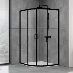 Душевая кабина Dusel EF-182B Black Matt, 90х90х190, дверь раздвижная, прозрачное стекло