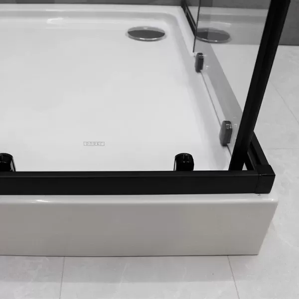 Душевая кабина Dusel EF-184B Black Matt, 100х100х190, дверь раздвижная, прозрачное стекло