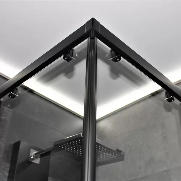 Душевая кабина Dusel EF-184B Black Matt, 100х100х190, дверь раздвижная, прозрачное стекло