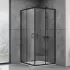 Душевая кабина Dusel EF-184B Black Matt, 100х100х190, дверь раздвижная, прозрачное стекло