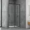 Душові двері Dusel EF185B Black Matt розсувні, скло прозоре, 120х190