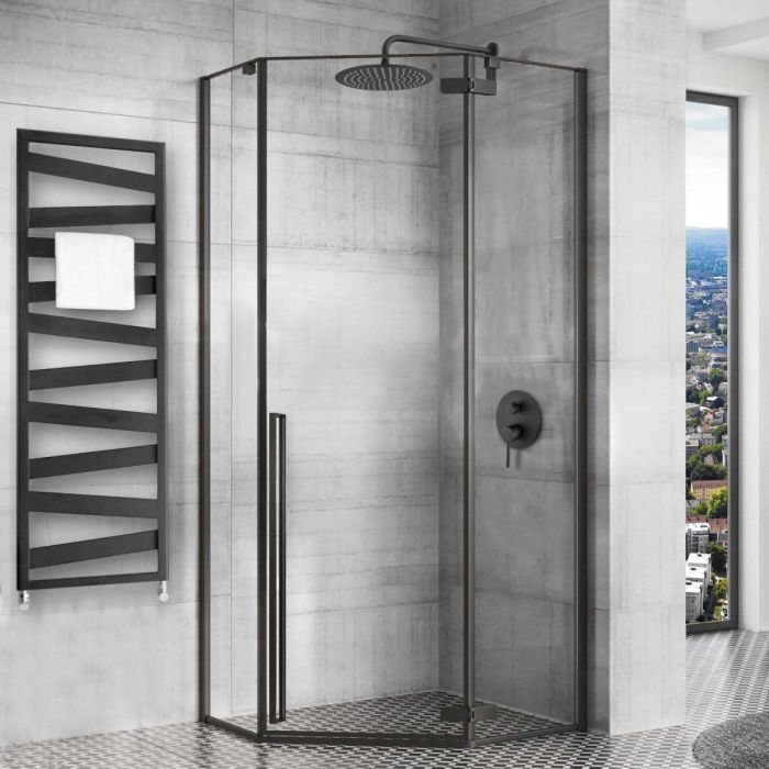 Душевая кабина Rea Diamond 100x100 R/L черный