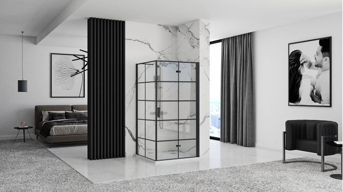 Душевая кабина Rea Molier 80x80 R/L черный