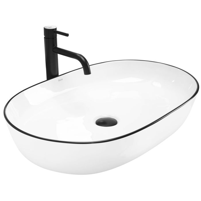 Раковина накладная Rea Cleo Edge 605х410х140 белый