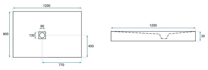 Душевой поддон Rea Stone 90x120х3,5 черный