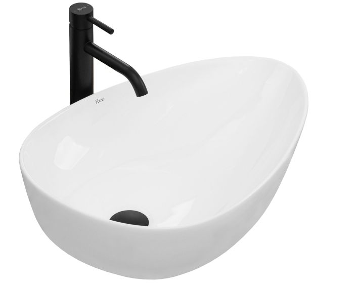 Раковина накладная Rea Greta 560х390х130 белый