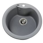 Мойка гранитная Bretta Rondo 485х215 серый металлик