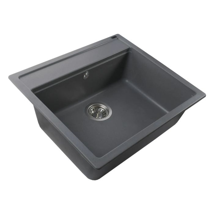 Мойка гранитная Bretta Universal 570х510х190 серый металлик