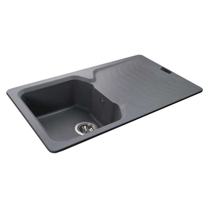 Мойка гранитная Bretta Teca 860х500х190  серый металлик