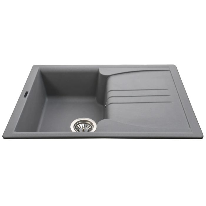 Мийка гранітна  Bretta Niapoli 680х500х190 сірий металік