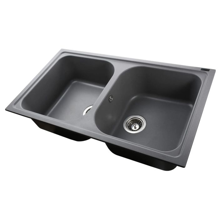 Мойка гранитная Bretta Longrand 860х500х205  серый металлик