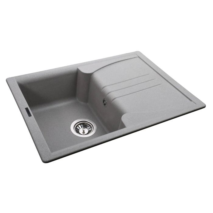 Мойка гранитная Bretta Niapoli 680х500х190 серый камень