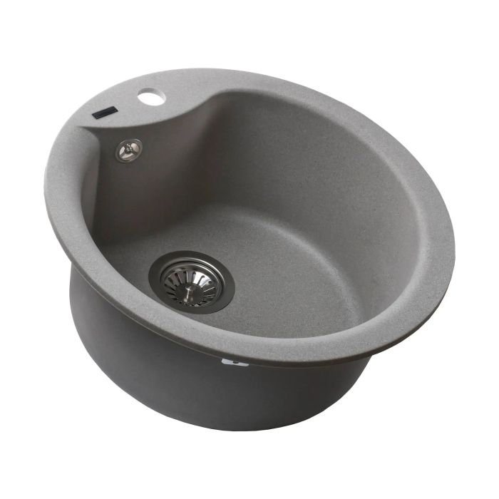 Мойка гранитная Bretta Rondo 485х215 серый камень