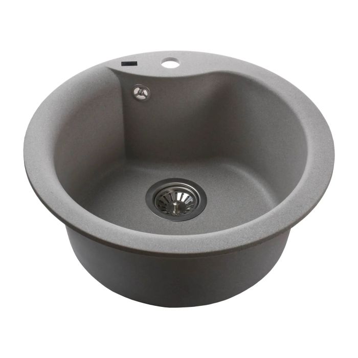 Мойка гранитная Bretta Rondo 485х215 серый камень