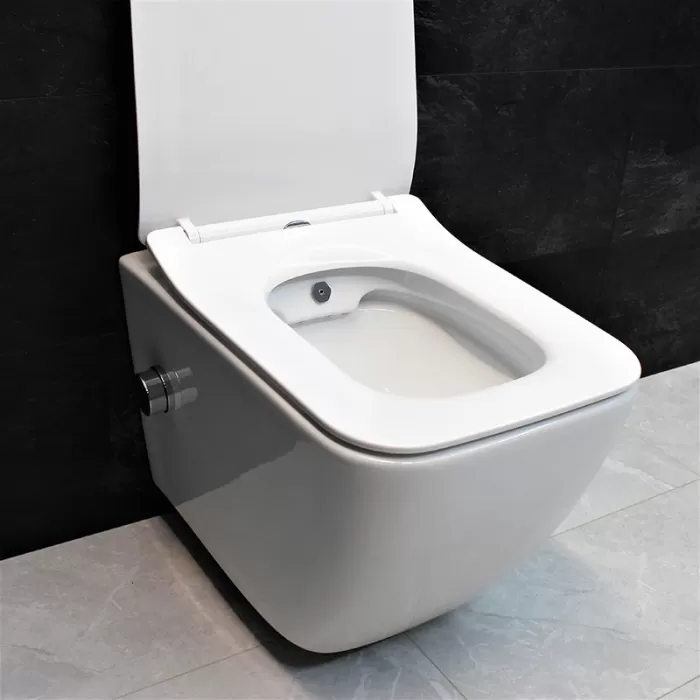 Унитаз-биде подвесной Dusel Cubis Mix DWHT10201030М со смесителем и сиденьем Slim Soft-Close