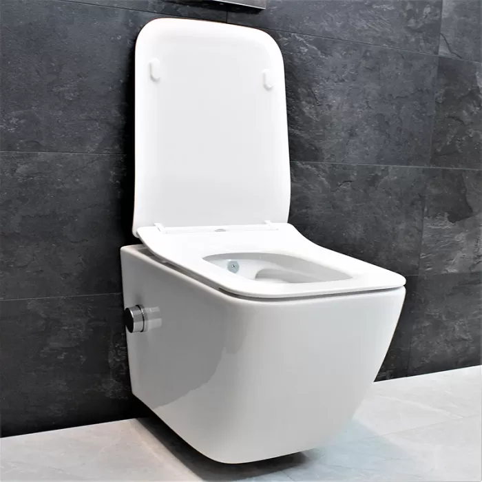 Унитаз-биде подвесной Dusel Cubis Mix DWHT10201030М со смесителем и сиденьем Slim Soft-Close