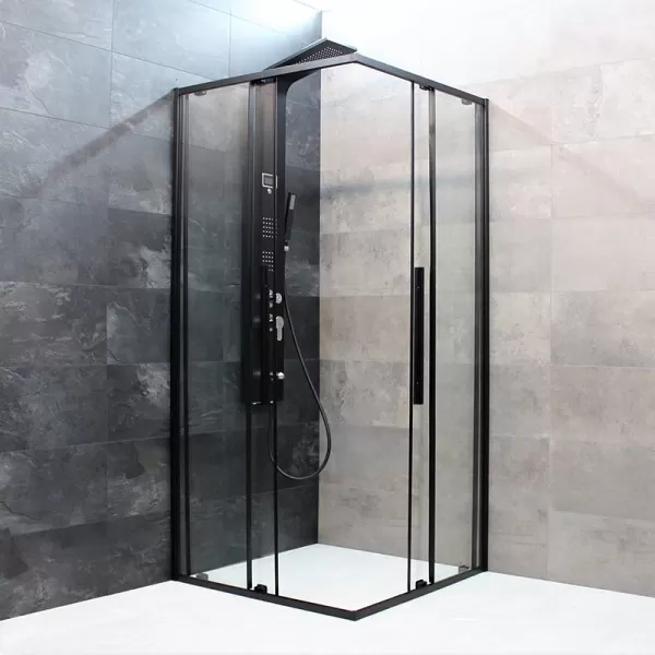 Душевая кабина Dusel DSL194B Black Matt, 90х90х190, дверь раздвижная, прозрачное стекло